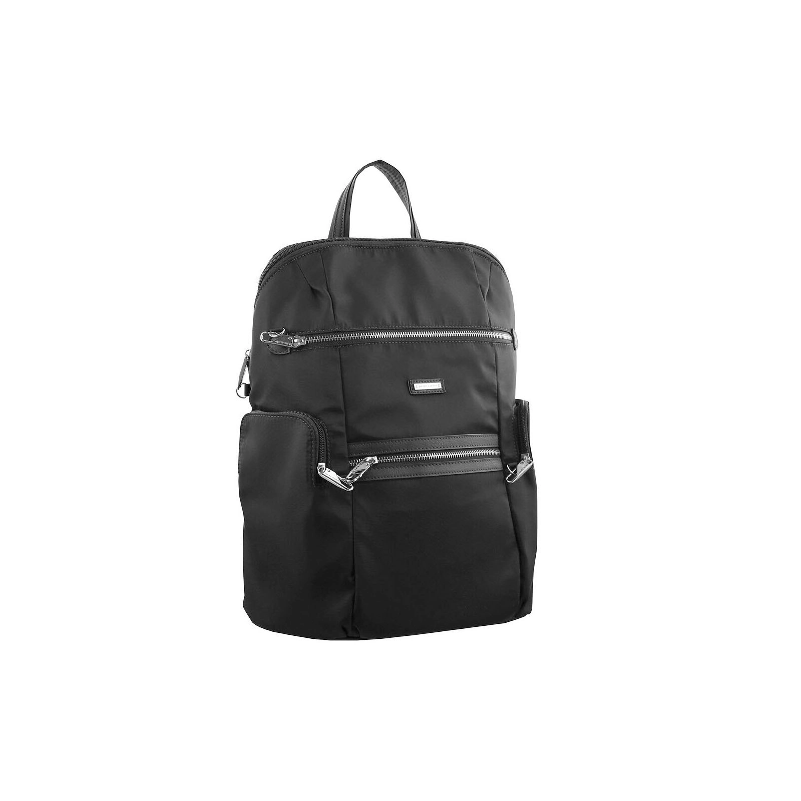 Pierre Cardin Nylon RFID Anti Theft Slash Proof Travel Backpack Bag - Black