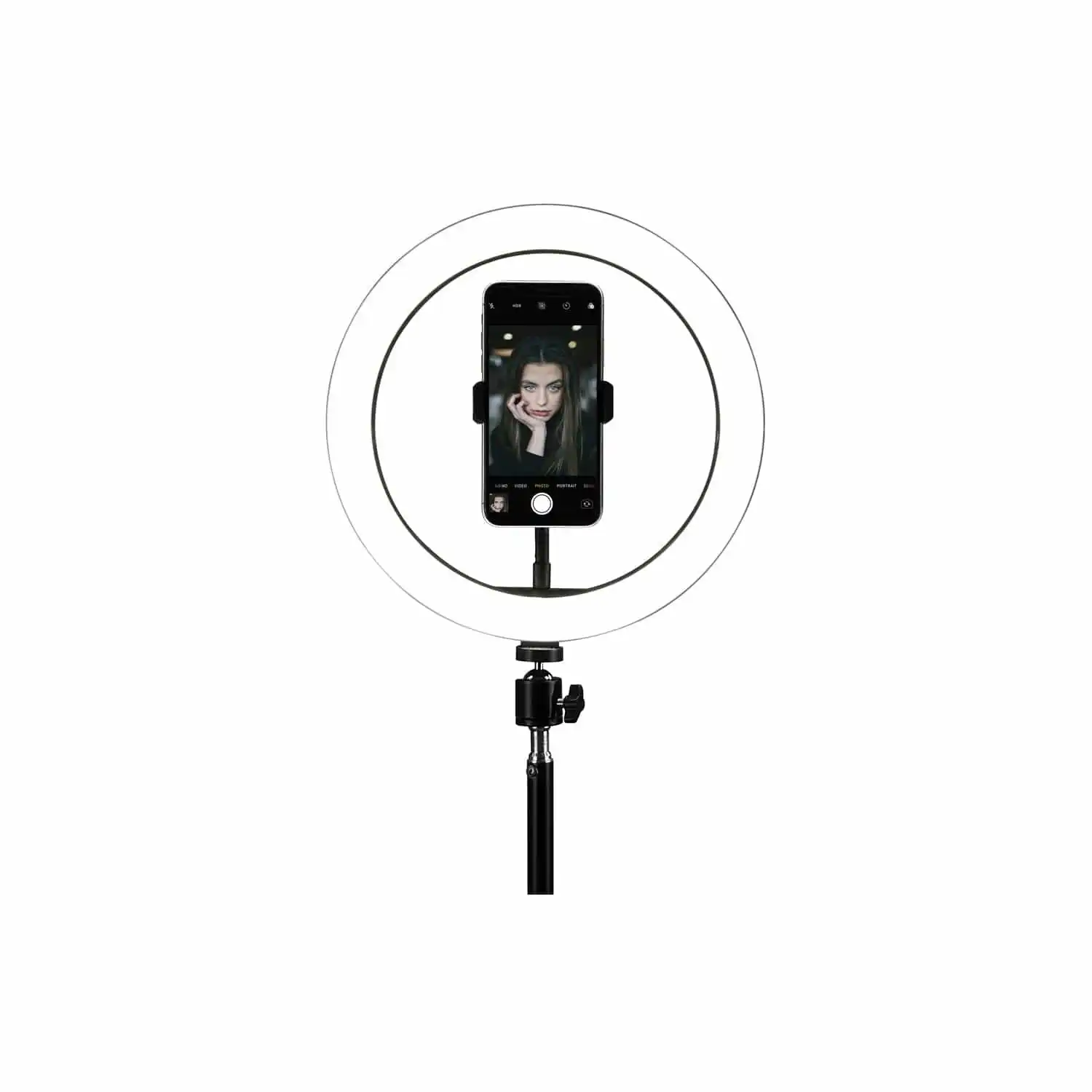 26cm Diameter LED Selfie Ring Light with Stand and Phone Holder 186cm Height