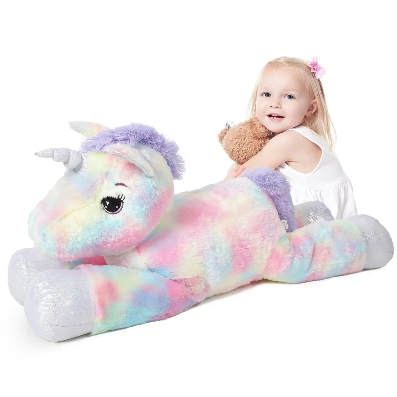 105cm Jumbo Lying Unicorn Soft Plush Toy