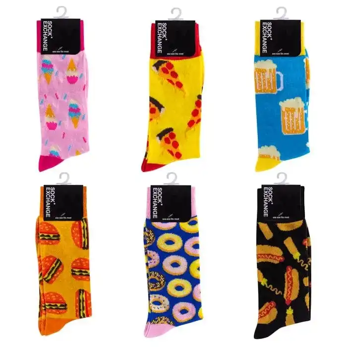 6 Pairs Fashion Novelty Funny  Socks one Size 5-13 Men Socks  Women  Socks #7