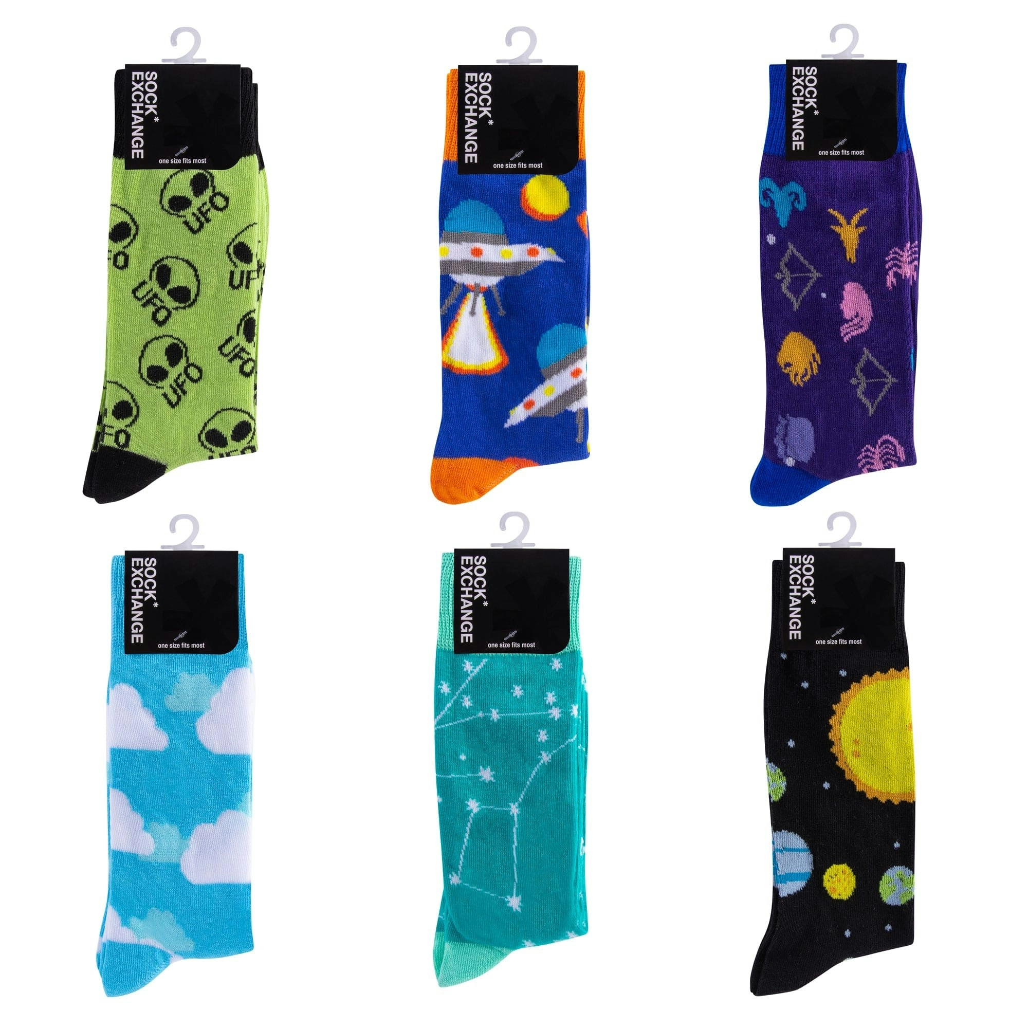 6 Pairs Fashion Novelty Funny Socks one Size 5-13 Men Socks Women Socks #2