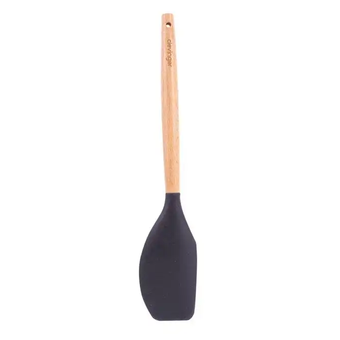 2pcs Beechwood & silicone spatula charcoal