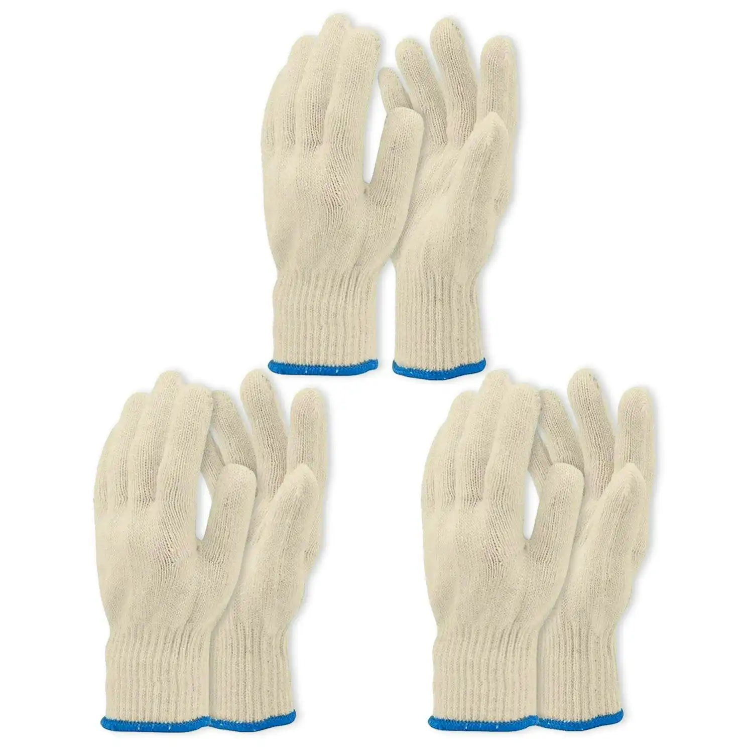 3 Pair 5 Finger Oven Mitt BBQ Grill Gloves