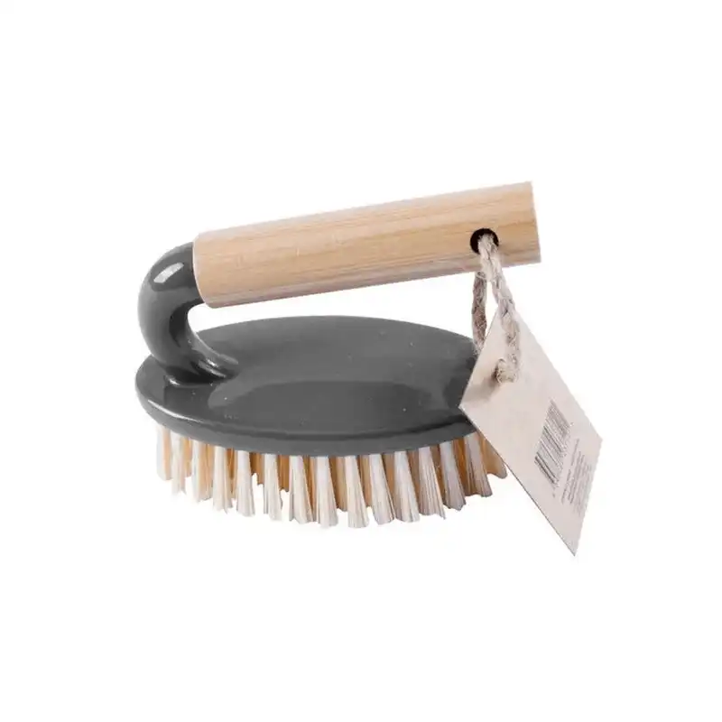 Eco Bamboo Handle Iron Household Scrubber Brush