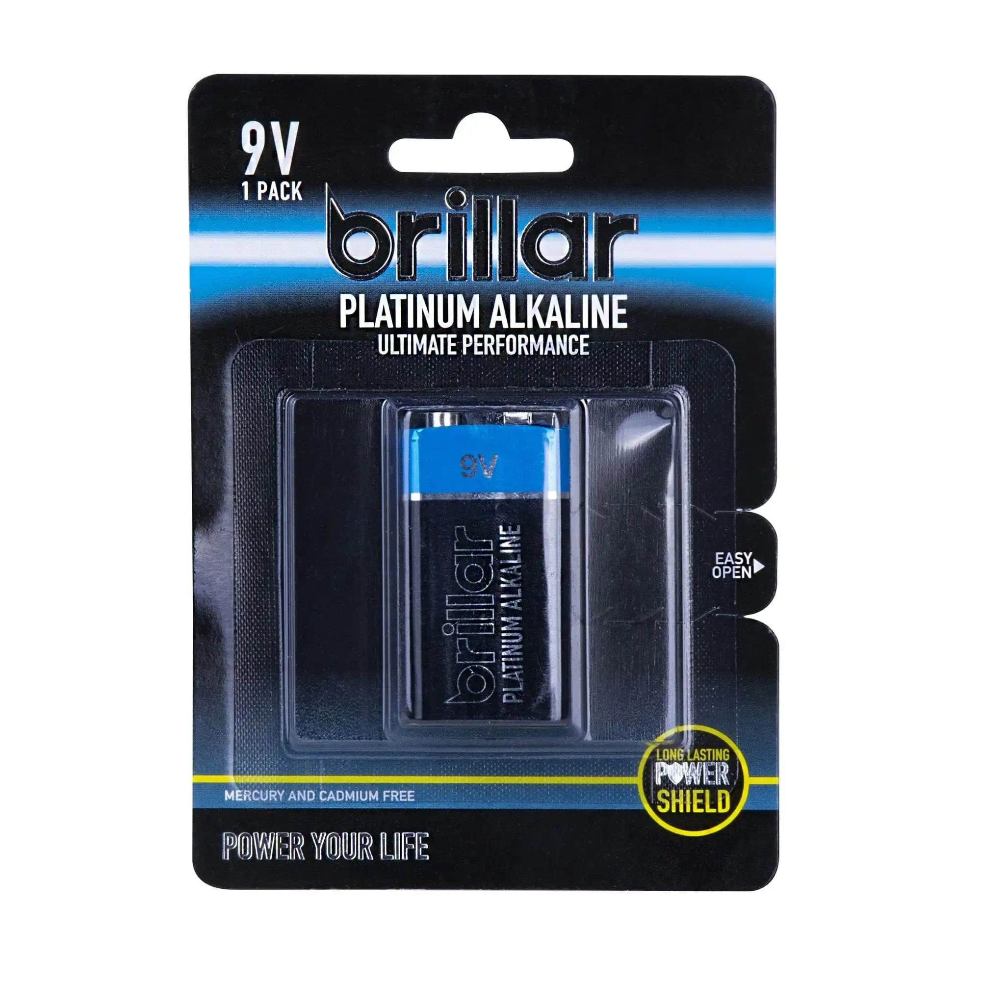 Brillar 9V Platinum Alkaline Battery 2 Pack