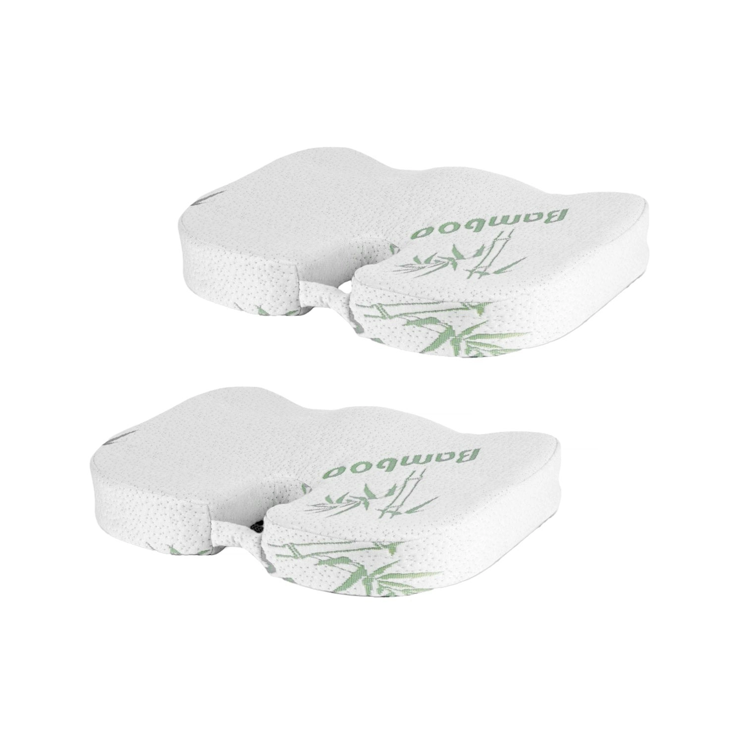 2 x Bamboo Memory Foam Pressure Relief Seat Cushion