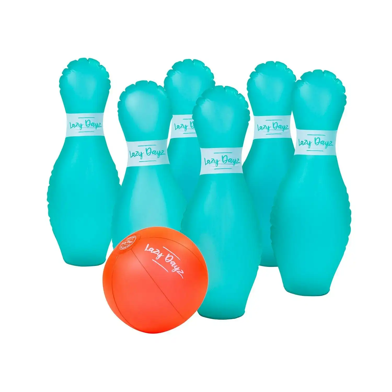 7 Pcs Lazy Dayz Pool Beach Inflatable Bowling Set Toy