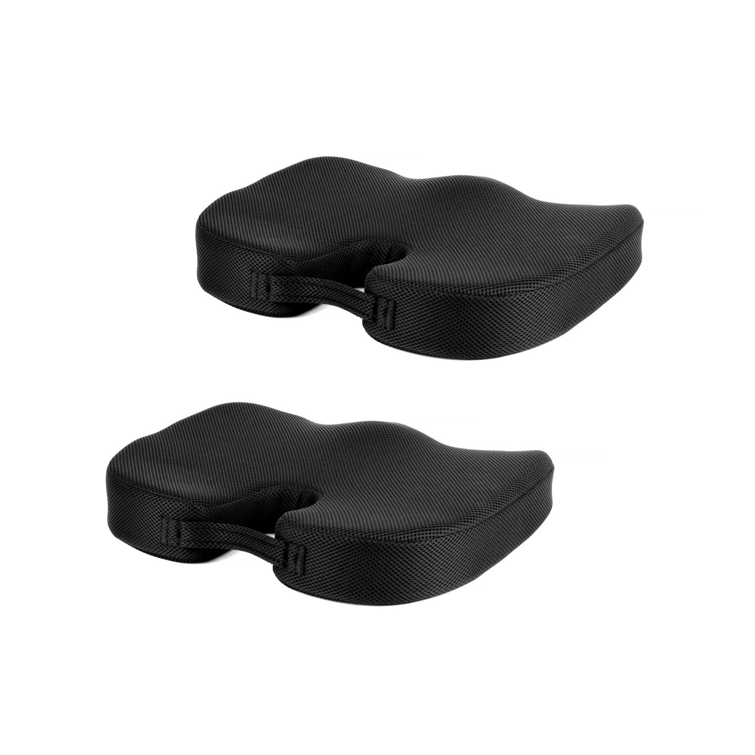 2 Pack Memory Foam Car Office Seat Cushion with Black Cover