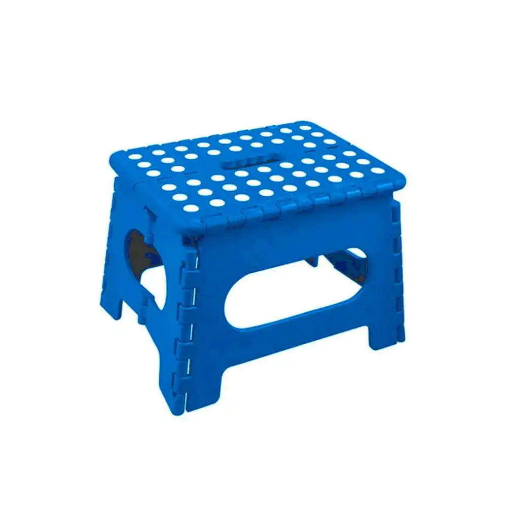 Plastic Folding Stool Portable Chair Outdoor Camping Blue