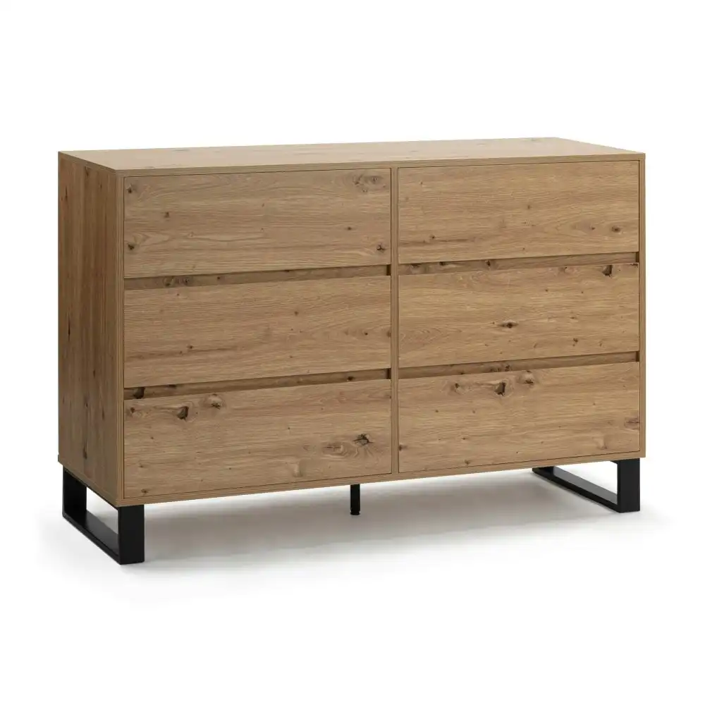 Boris Wooden Chest Of Drawers Dresser Storage Cabinet - Oak/Black