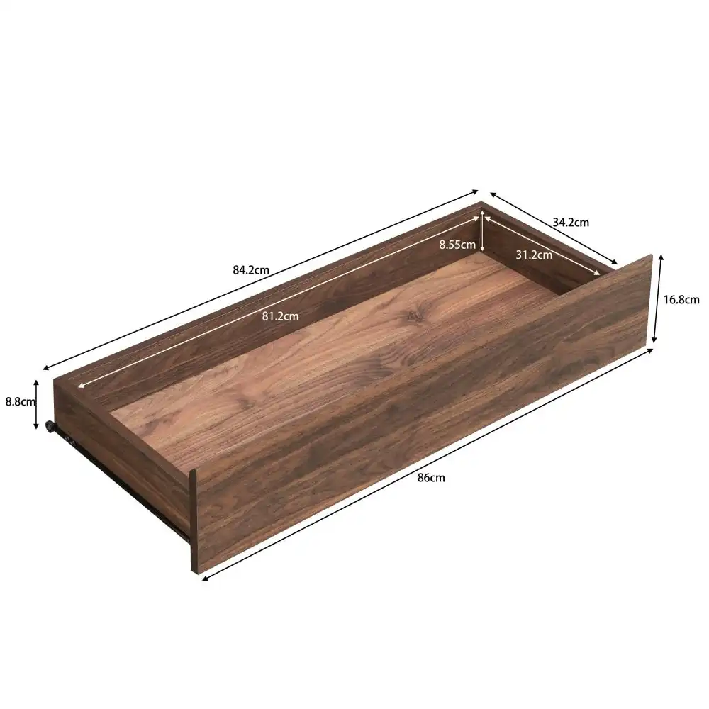 Minere Wooden Chest Of 3-Drawers Tallboy Storace Cabinet W/ 2-Shelf - Walnut