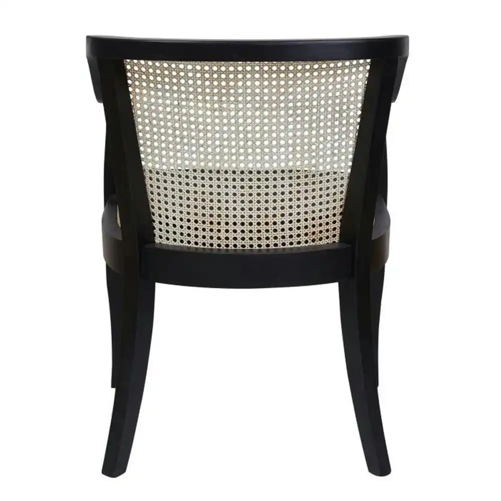 Emilia Rattan Occassional Accent Lounge Relaxing Chair - Black