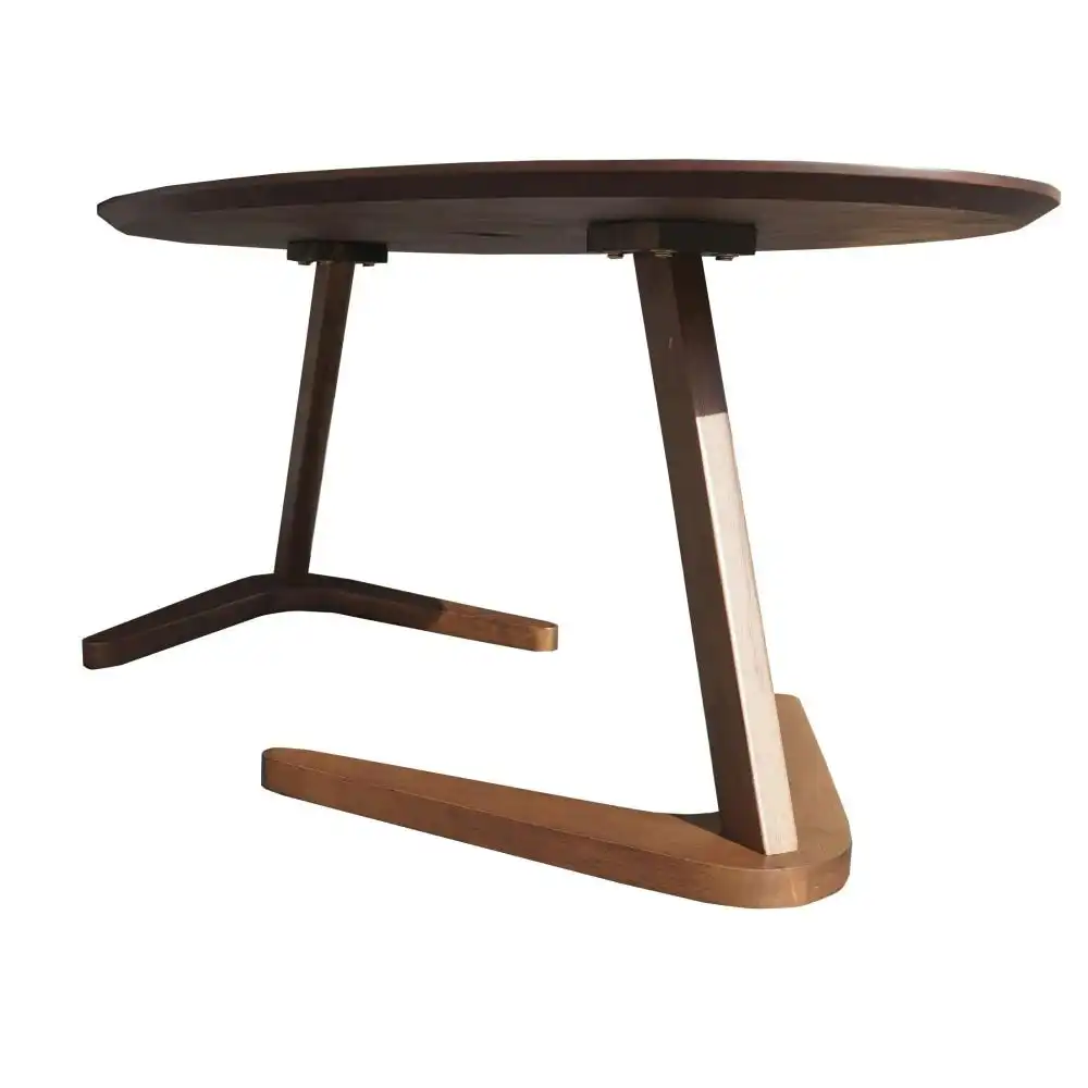 Design Square Modern Wooden Oval Wooden Coffee Table - Dark Walnut