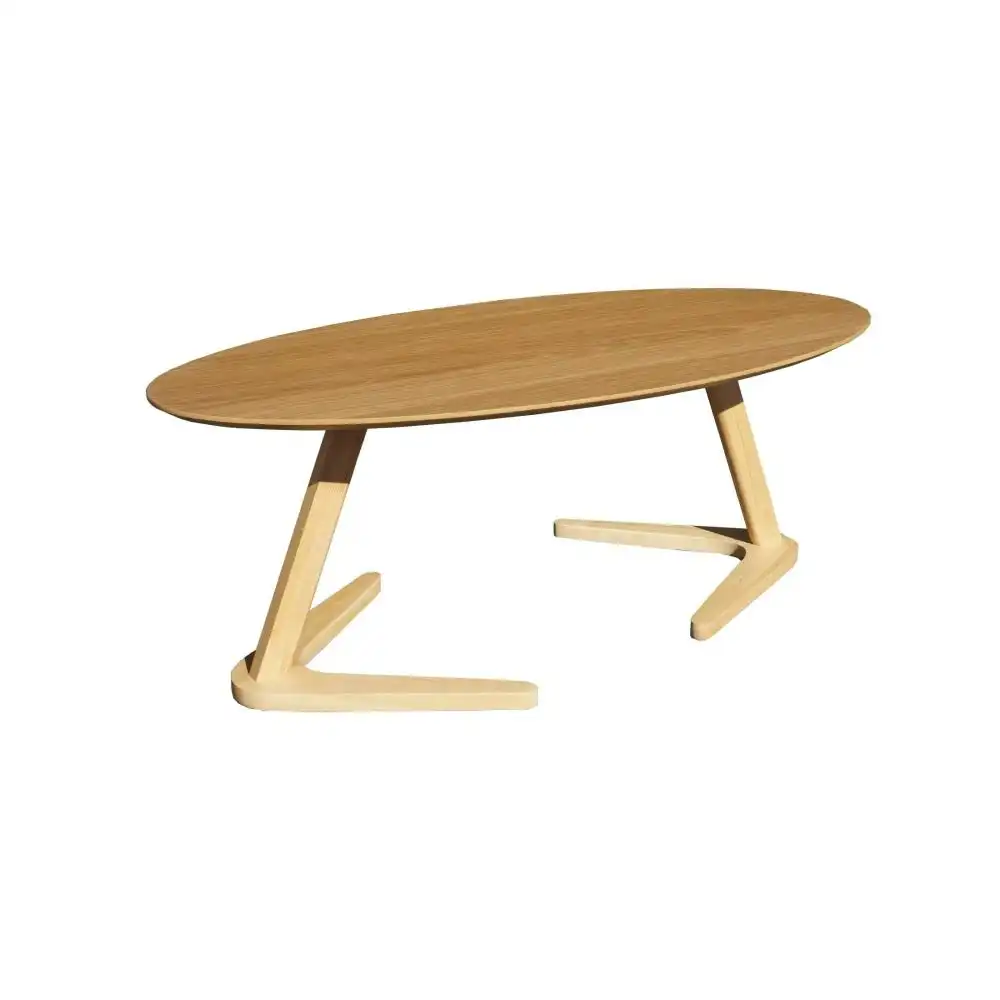 Modern Wooden Oval Wooden Coffee Table - Oak