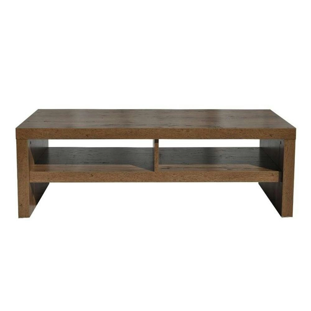 Wendy Wooden Rectangular Coffee Table W/ Open Shelf - Antique Oak