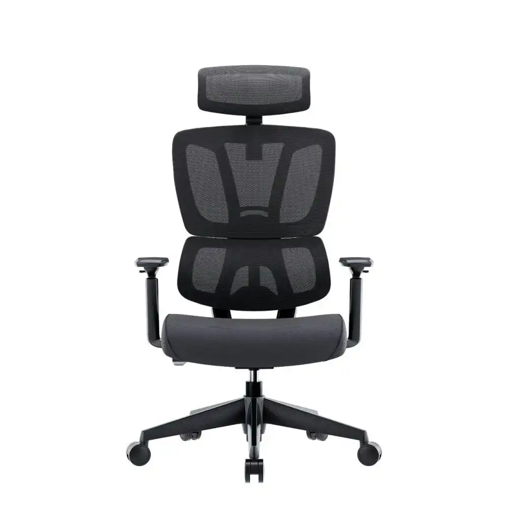 Maestro Furniture MECCA Ergonomic Double Mesh Back & Fabric Seat Manager Computer Office Task Chair - Black