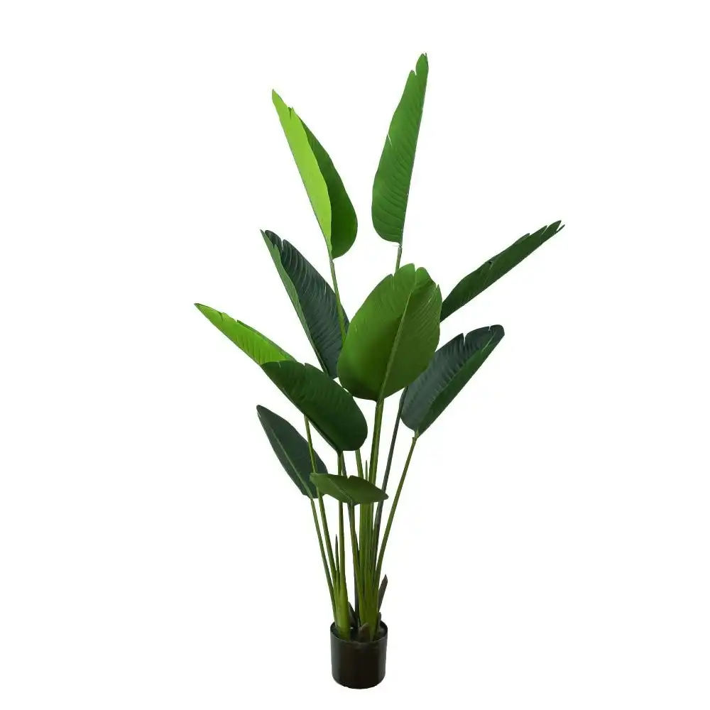 Glamorous Fusion Traveller Palm Tree Artificial Fake Plant Decorative 150cm In Pot - Green