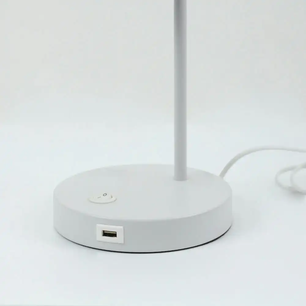 Volum USB Table Desk Metal Lamp Light Build-in Touch - White