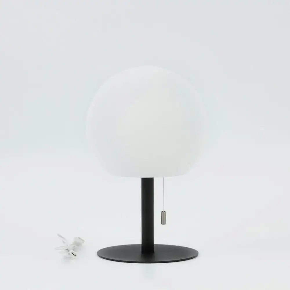 Cahaya Modern LED Mood Metal Floor Lamp Light with 18CM DC Power Round Plastic Shade - Black