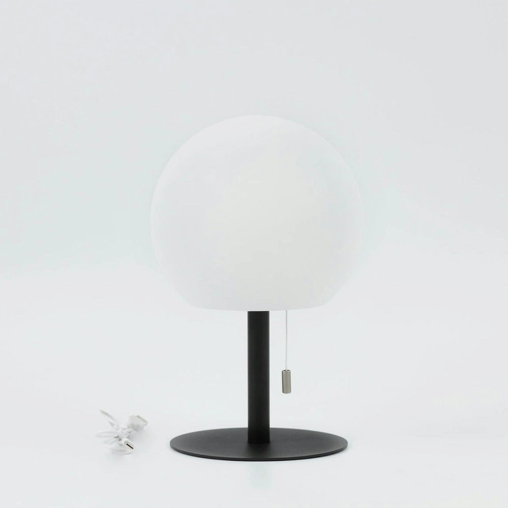 Cahaya Modern LED Mood Metal Floor Lamp Light with 18CM DC Power Round Plastic Shade - Black