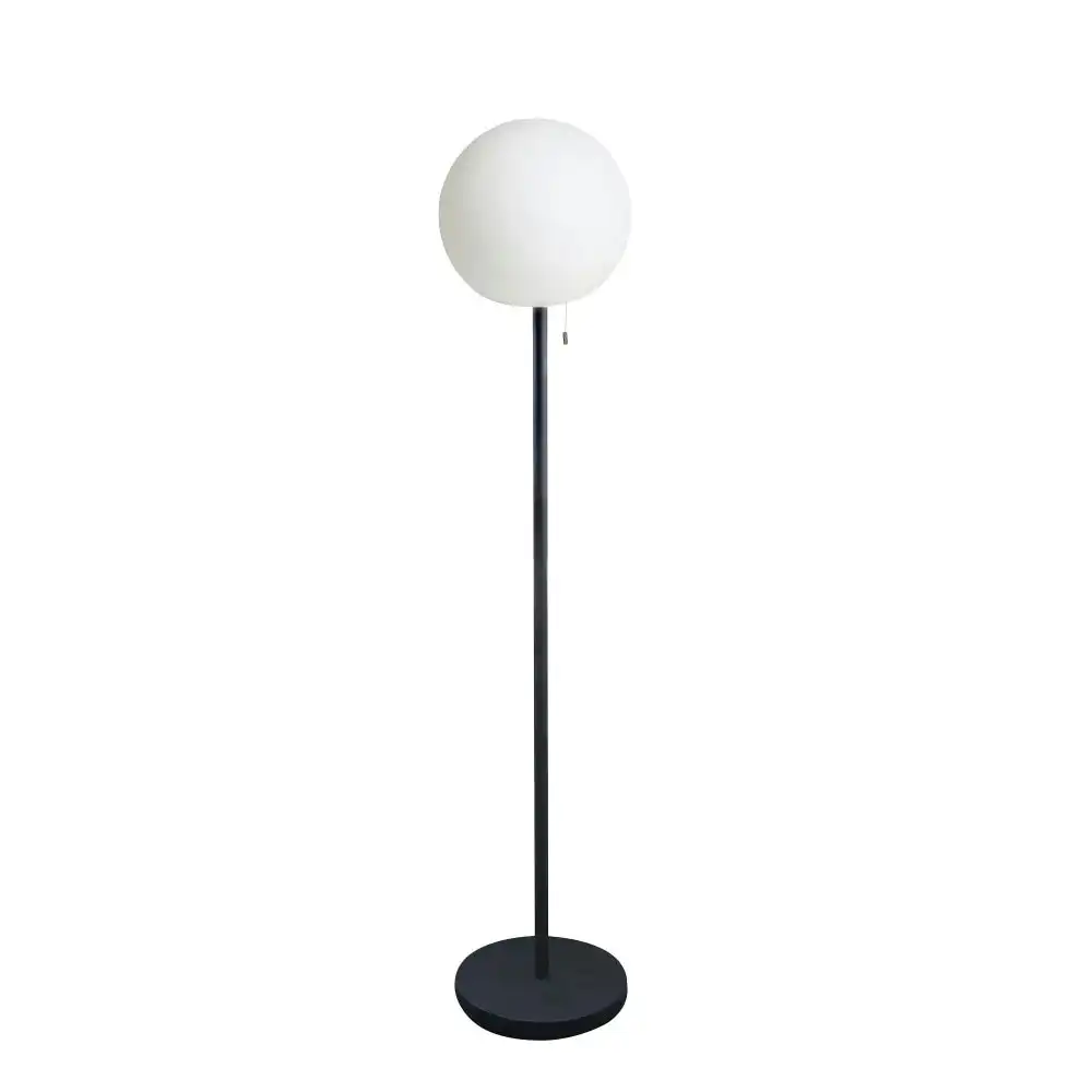 Cahaya Modern LED Mood Metal Floor Lamp Light with 30CM DC Power Round Plastic Shade - Black
