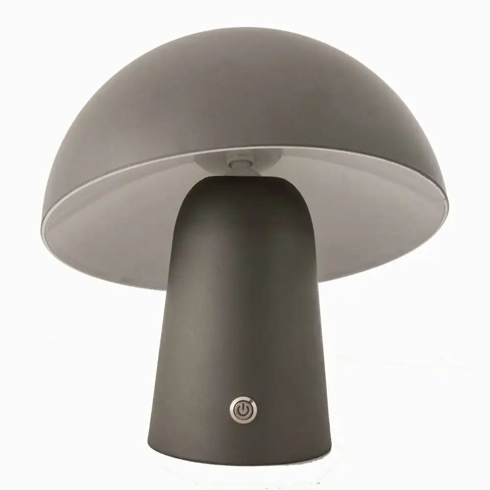 New Oriental Mario Modern Mushroom USB Rechargeable Table Desk Lamp Steel Grey