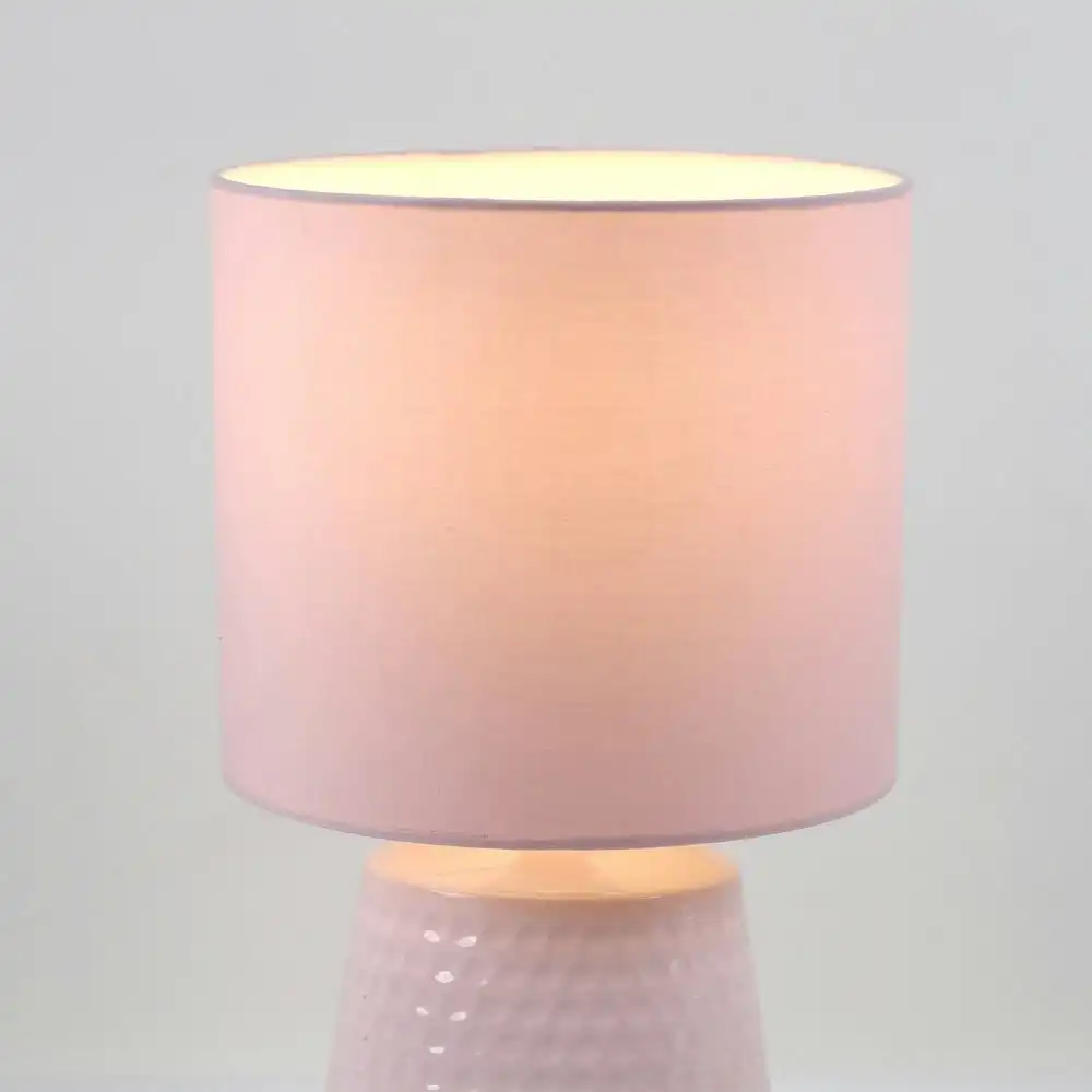 Osso Classic Touch Metal Table Lamp Light Fabric Shade - Pink