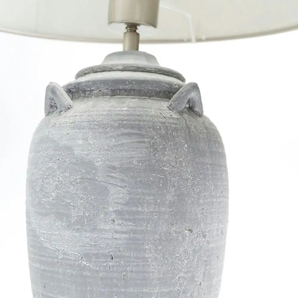 Dylan Antique Effect Ceramic Base Table Desk Lamp - Grey Shade