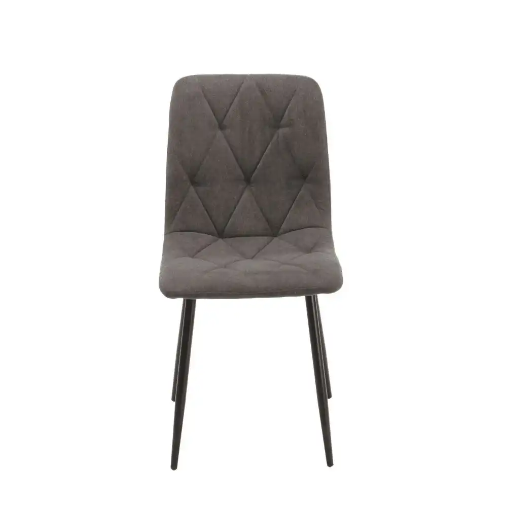 Raimon Furniture Set Of 2 Laios Fabric Dining Side Chairs Metal Frame - Grey