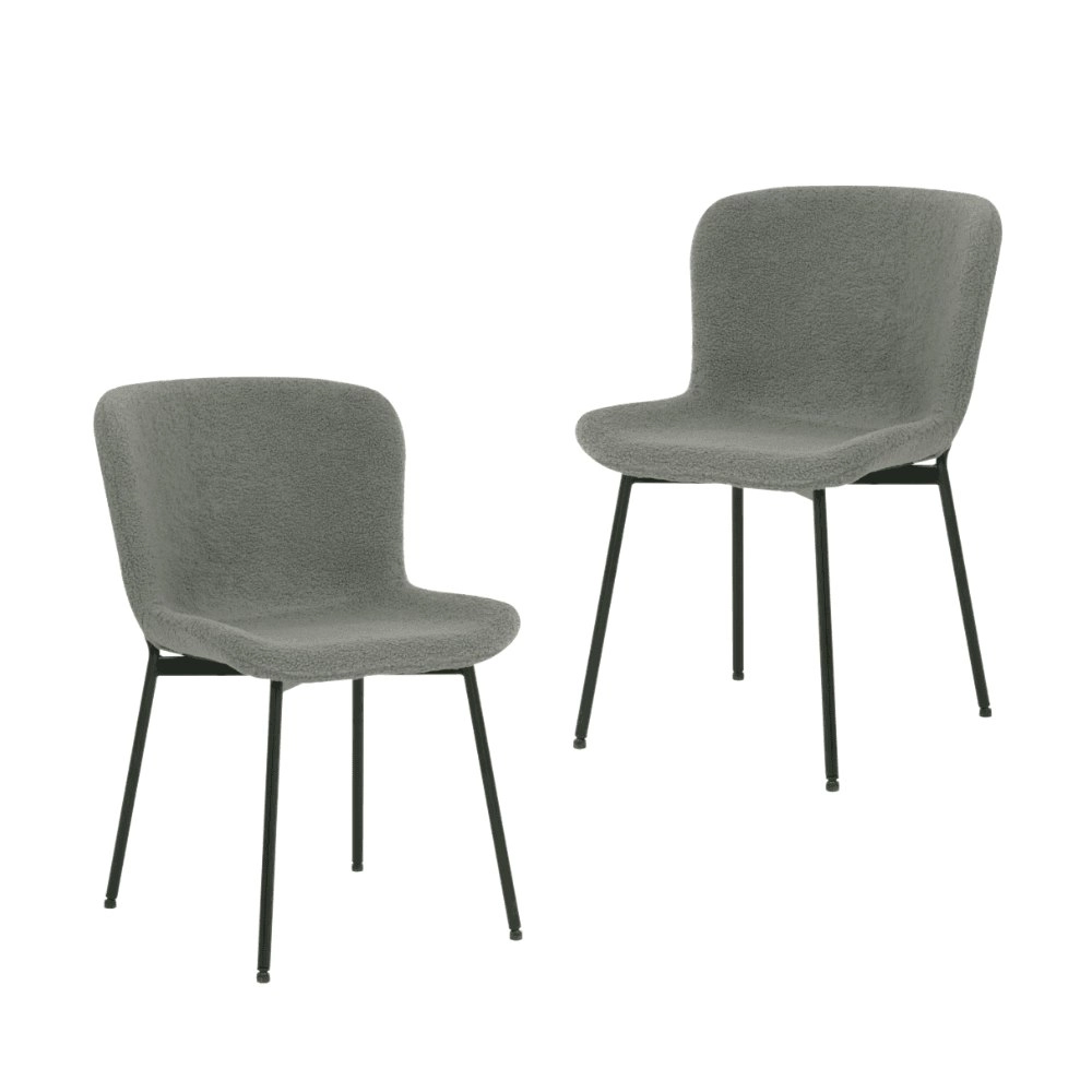 Raimon Furniture Set Of 2 Stevie Fabric Modern Kitchen Dining Chair - Grey