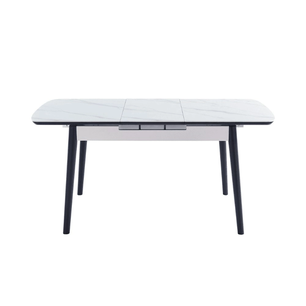 Raimon Furniture Janice Extension Rectangular Dining Table 120-140cm - Snow White Ceramic