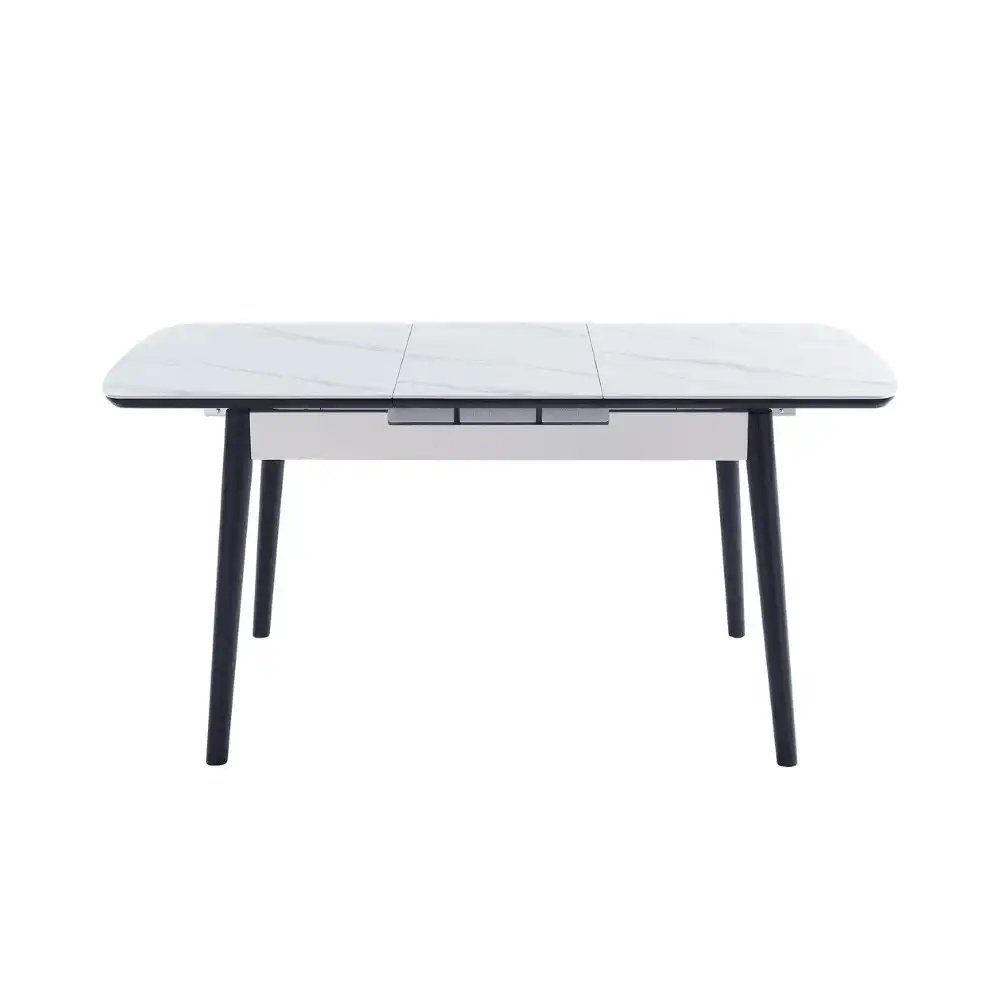 Raimon Furniture Janice Extension Rectangular Dining Table 120-140cm - Snow White Ceramic