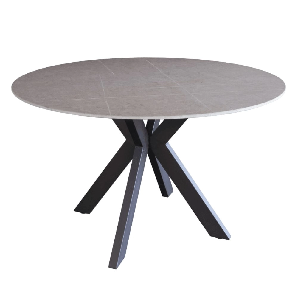 Raimon Furniture Cleo Round Modern Ceramic Kitchen Dining Table 120cm - Bulgarian Grey