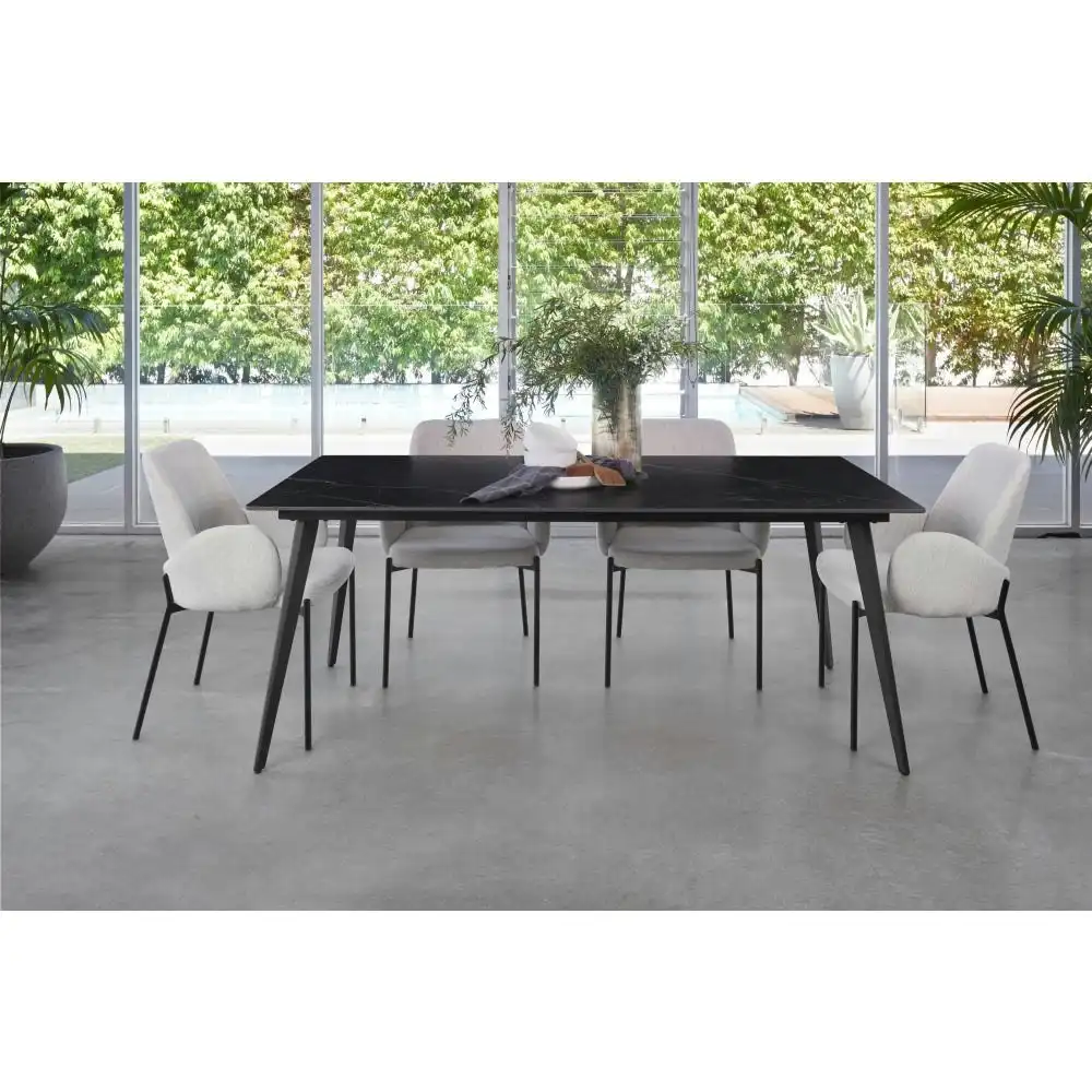 Raimon Furniture Cosmo Modern Ceramic Rectangular Kitchen Dining Table 180cm - Shakespeare Black