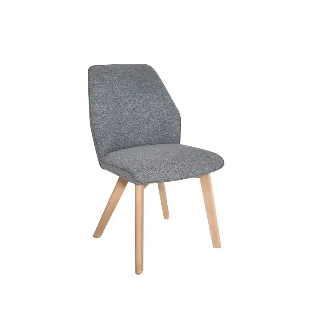HomeStar Set Of 2 Felix Fabric Kitchen Dining Chair W/ Solid Wood Legs - Grey
