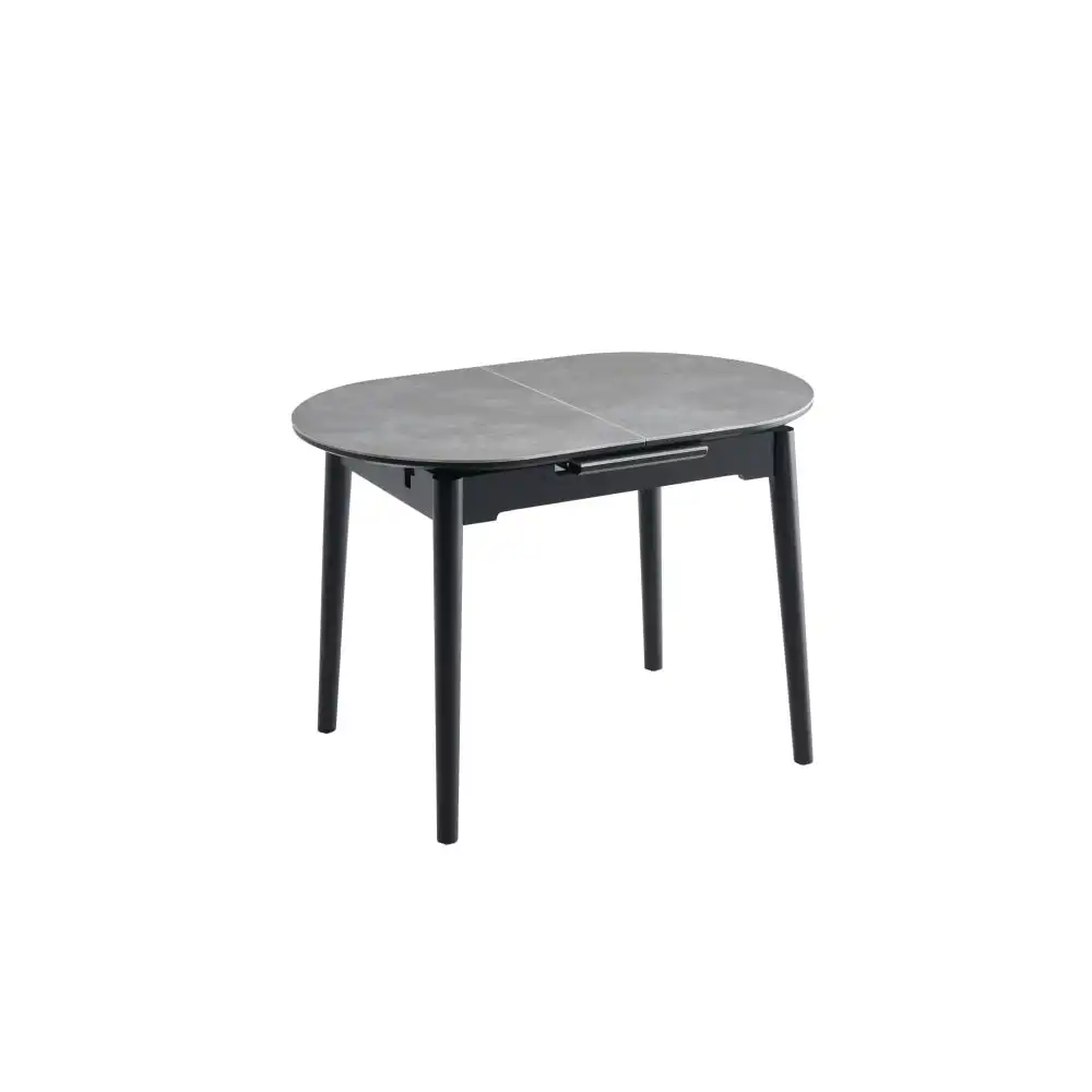 Raimon Furniture Tyron Oval Extension Wooden Ceramic Dining Table 110-140cm - Greystone Ceramic