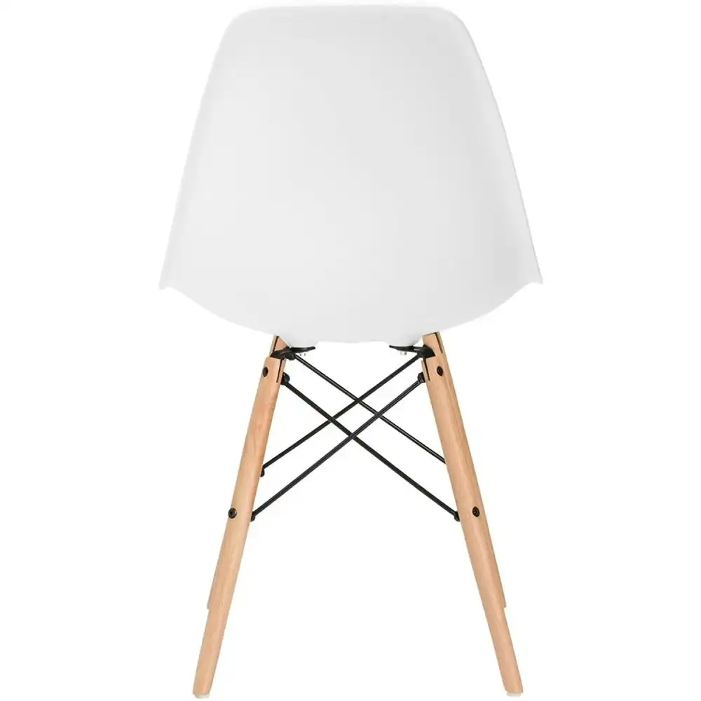 Design Square Set Of 4 Replica Dining Chair Eiffel Design Wooden Legs - White