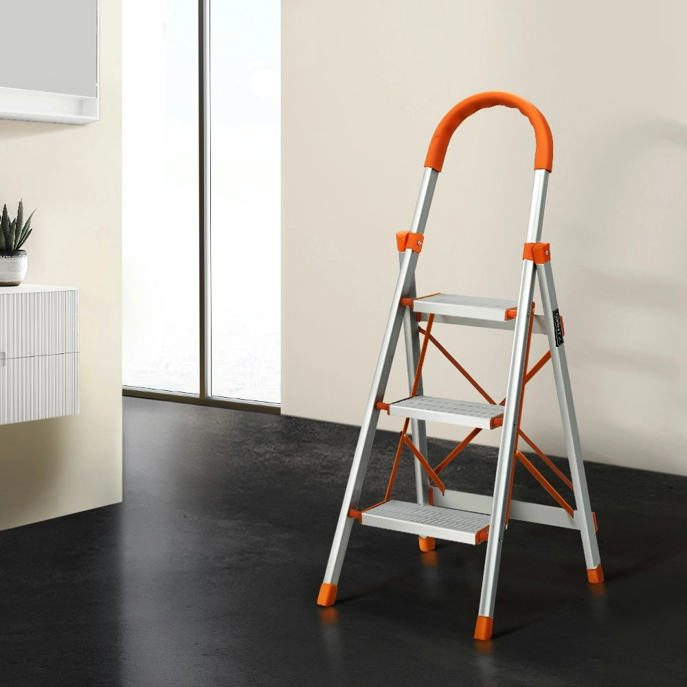 Giantz 3 Step Ladder Multi-Purpose Folding Aluminium Light Weight Platform