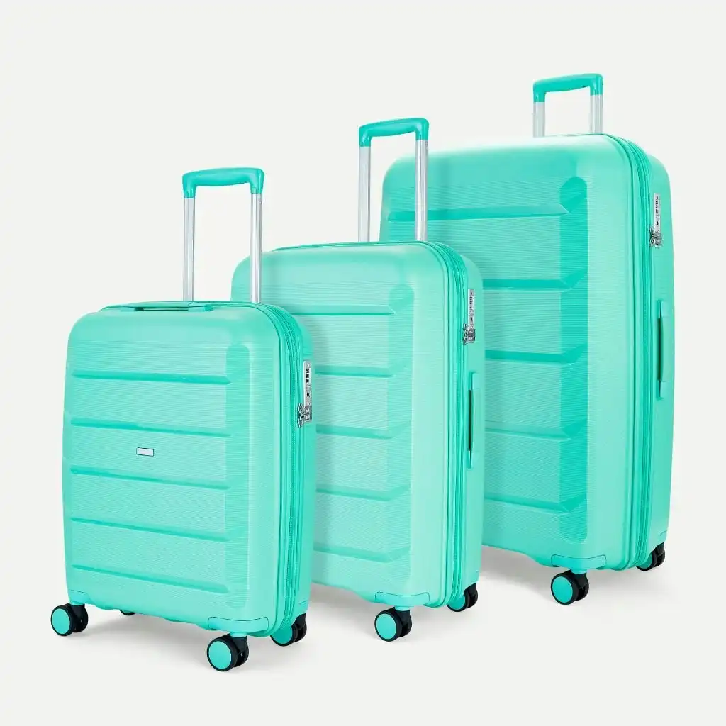 Rock Tulum 3 Piece Set Expander Hardsided Luggage - Turquoise