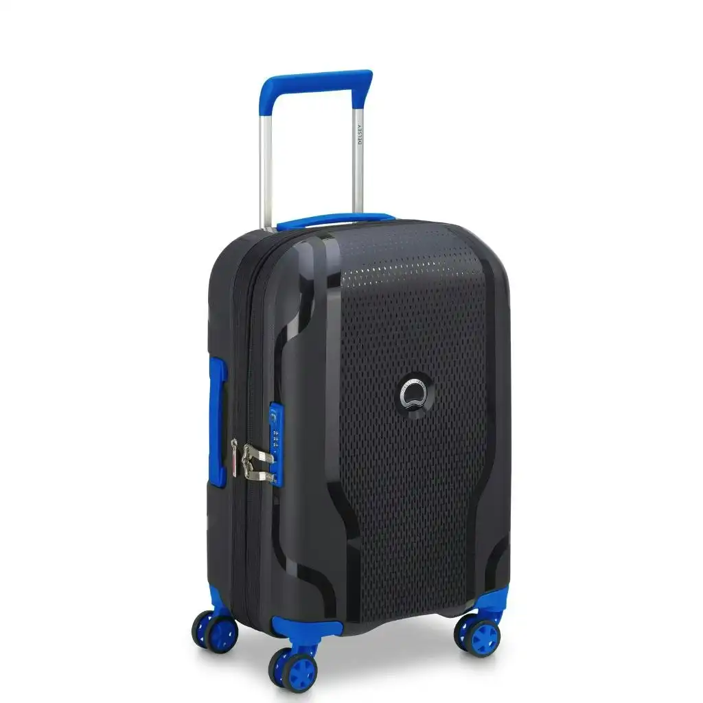 DELSEY Clavel 55cm Carry On Luggage - Black/Blue