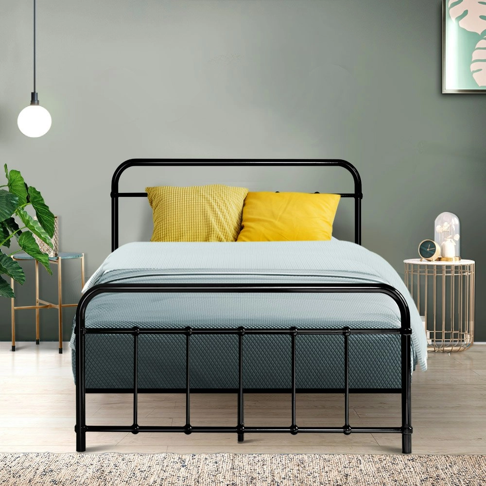 Artiss Bed Frame Metal Frames LEO - King Single(Black)