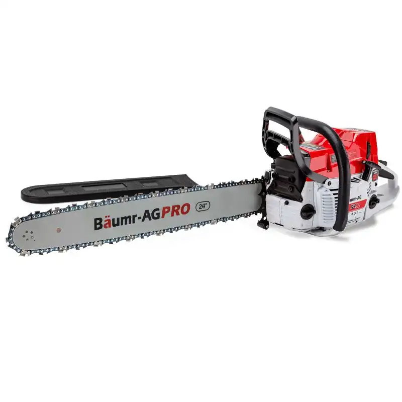 Baumr-AG Commercial Petrol Chainsaw E-Start 24 Inch Bar Chain Saw Top Handle Tree Pruning
