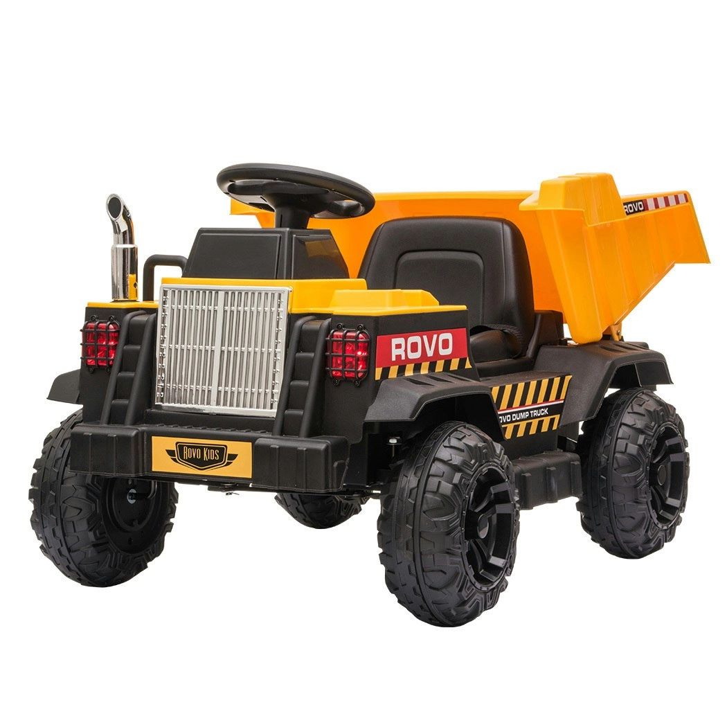 Rovo Kids Electric Ride On Children's Toy Dump Truck with Bluetooth Music - Yellow