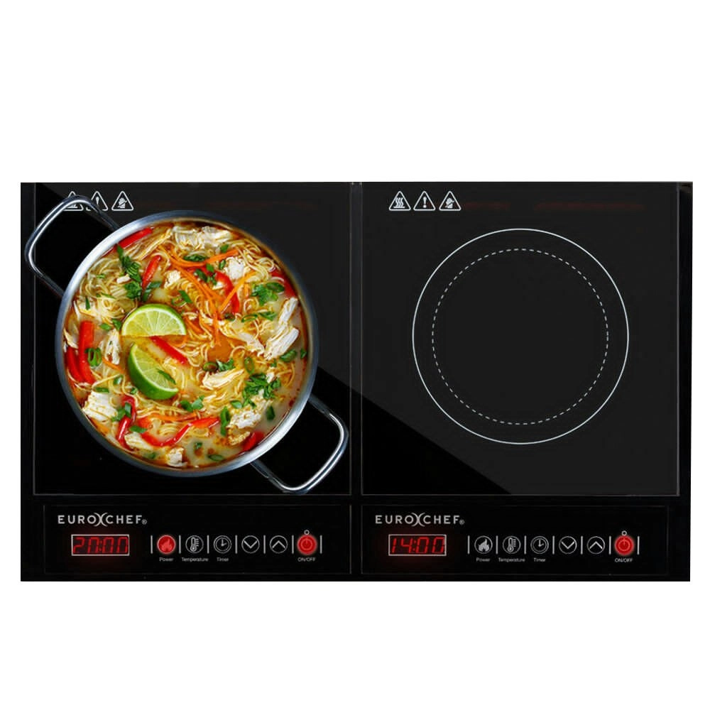 EuroChef Electric Induction Cooktop, Portable Kitchen Ceramic Cooker, 15A Plug