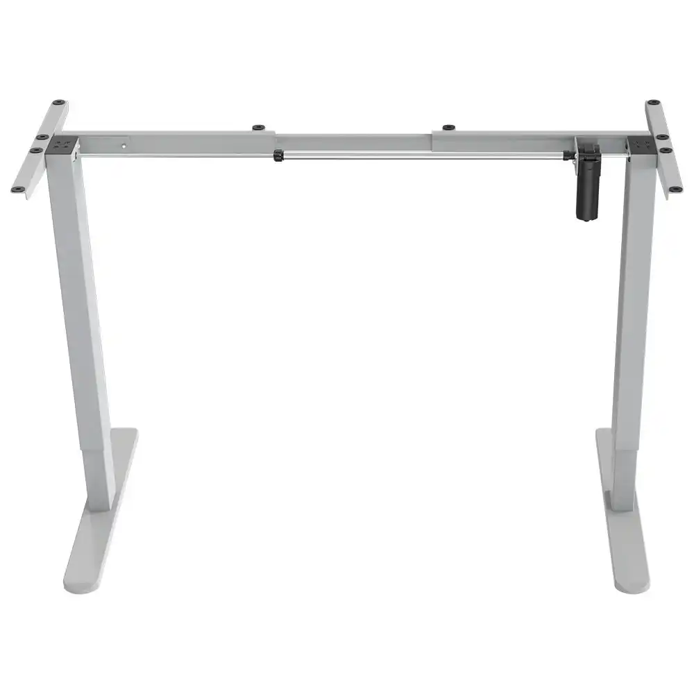 Fortia Single Motor Sit/Stand Desk Frame, 58 x 90-135cm, 72-118cm Height Adjustable, 70kg Load, Silver