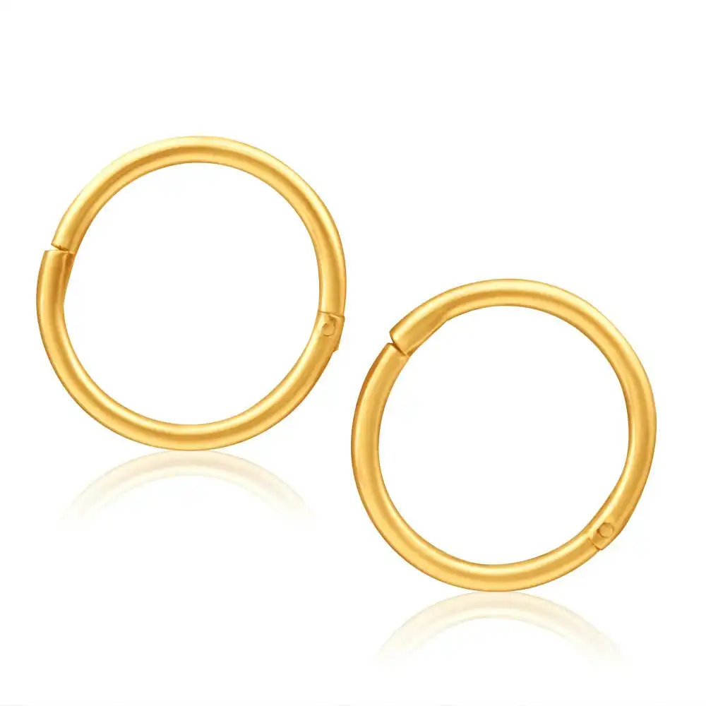 9ct Yellow Gold Sleeper Plain 8mm Earrings