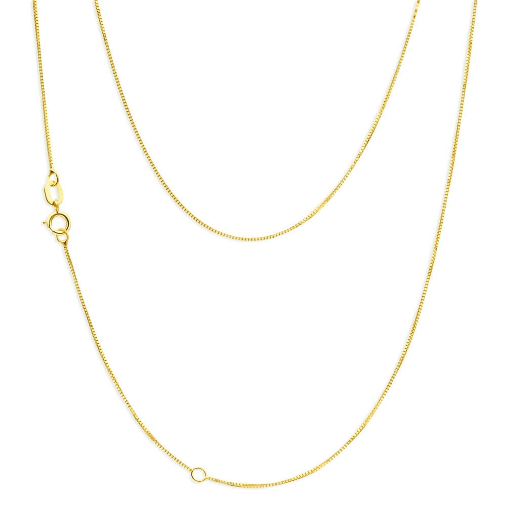 9ct Yellow Gold Box 45cm Chain with Extender