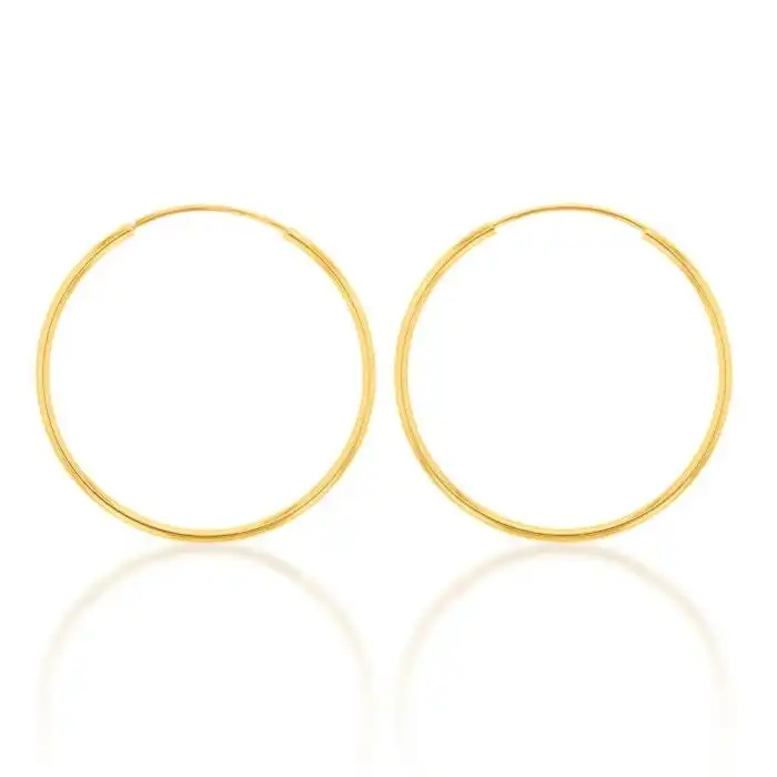 9ct Yellow Gold Lightweight 15mm Sleeper Earrings