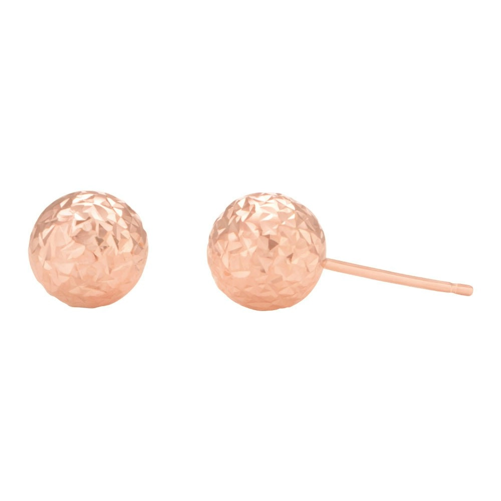 9ct Rose Gold Round 7mm Ball Studs