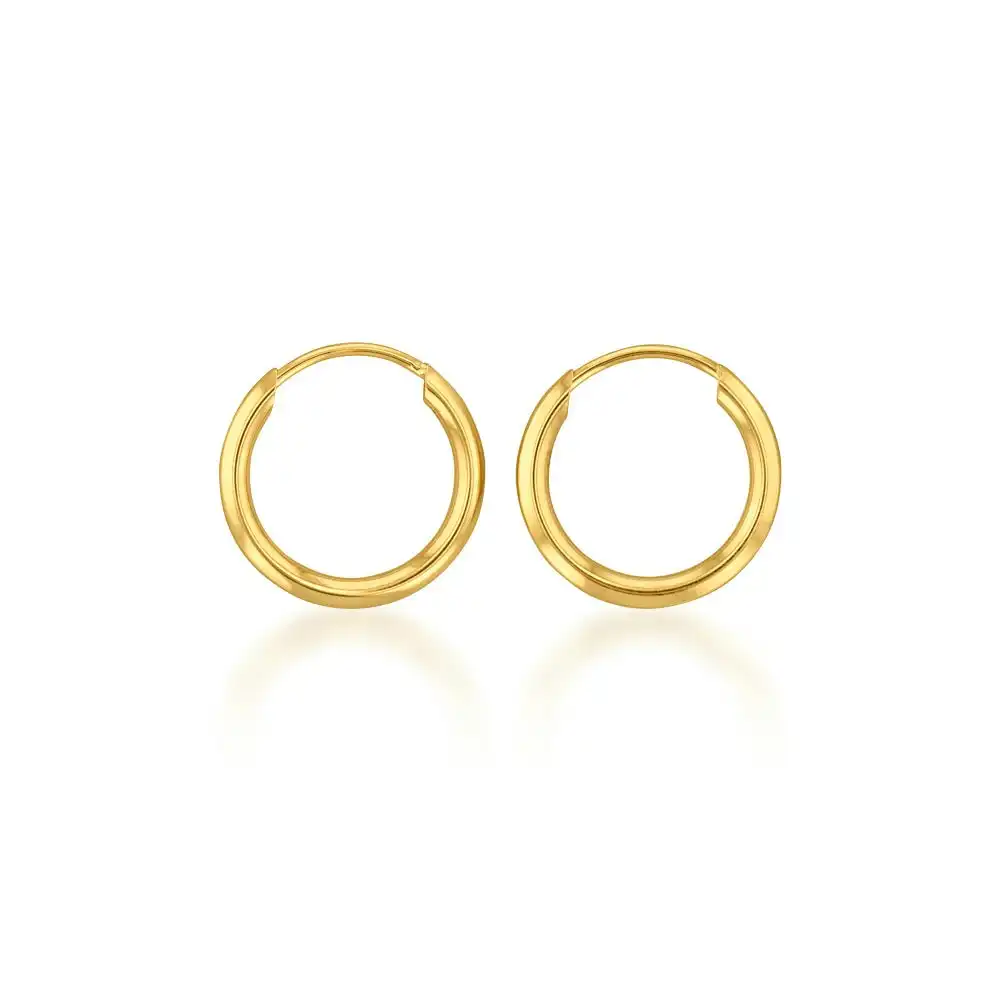 9ct Gold 11mm Plain Sleepers